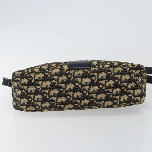 Authentic Christian Dior Trotter Canvas Shoulder Bag Navy Gold - Picture 12 of 16